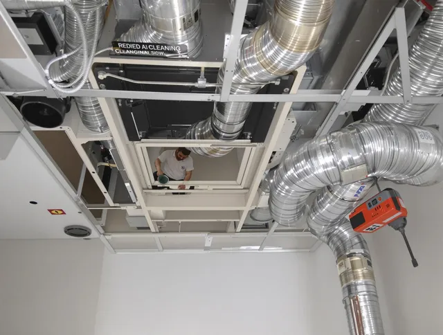 Northborough Air Duct Cleaning technician performing detailed central duct system cleaning in Northborough