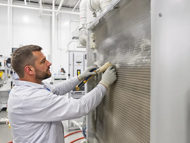 Northborough Air Duct Cleaning technician performing precision commercial coil cleaning at a Northborough business