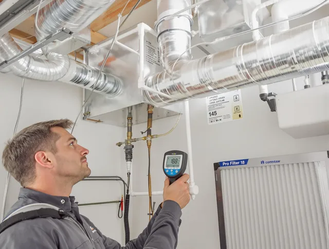 Northborough Air Duct Cleaning expert conducting detailed filter system inspection using diagnostic tools in Northborough