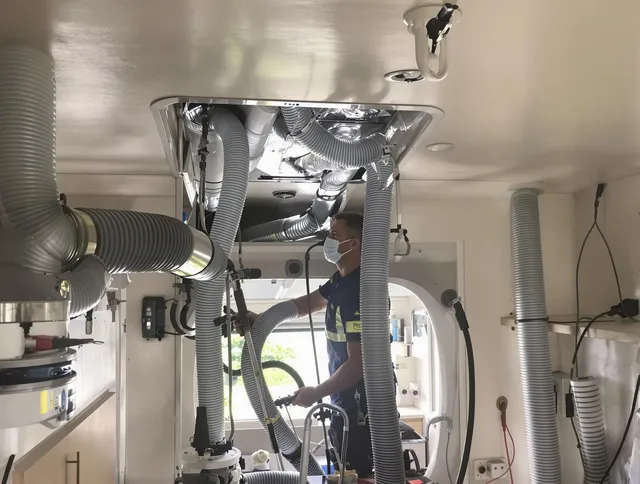 Northborough Air Duct Cleaning specialist performing precise mobile home duct cleaning in Northborough