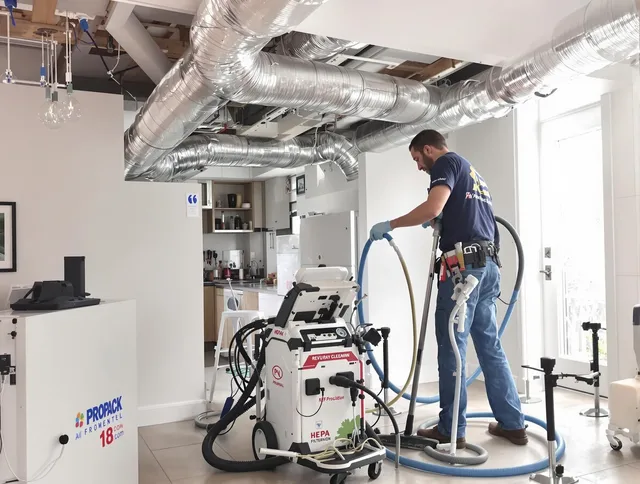 Northborough Air Duct Cleaning technician performing advanced pure duct cleaning with specialized equipment in Northborough